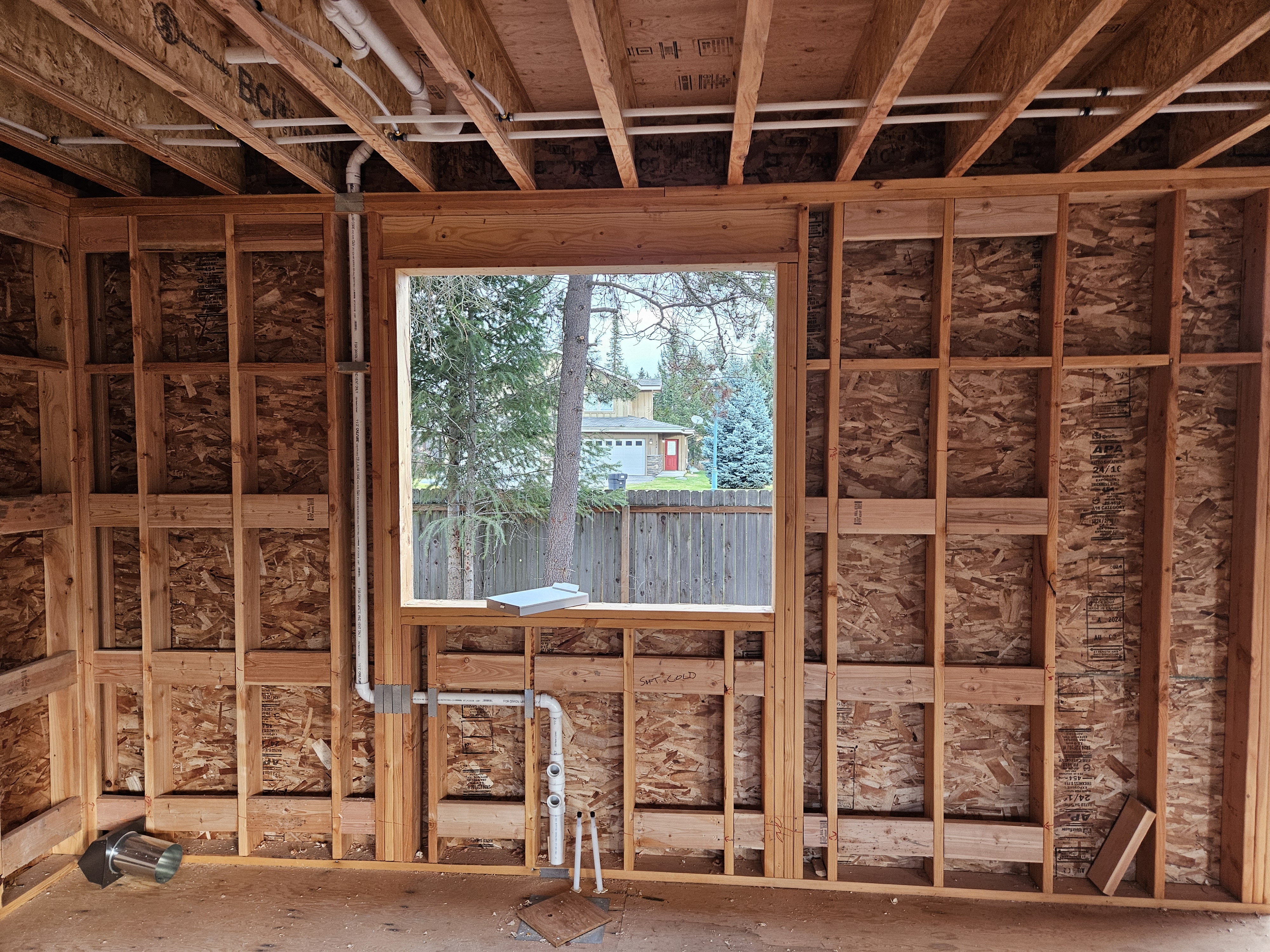 Early stage of new construction cabinetry project
